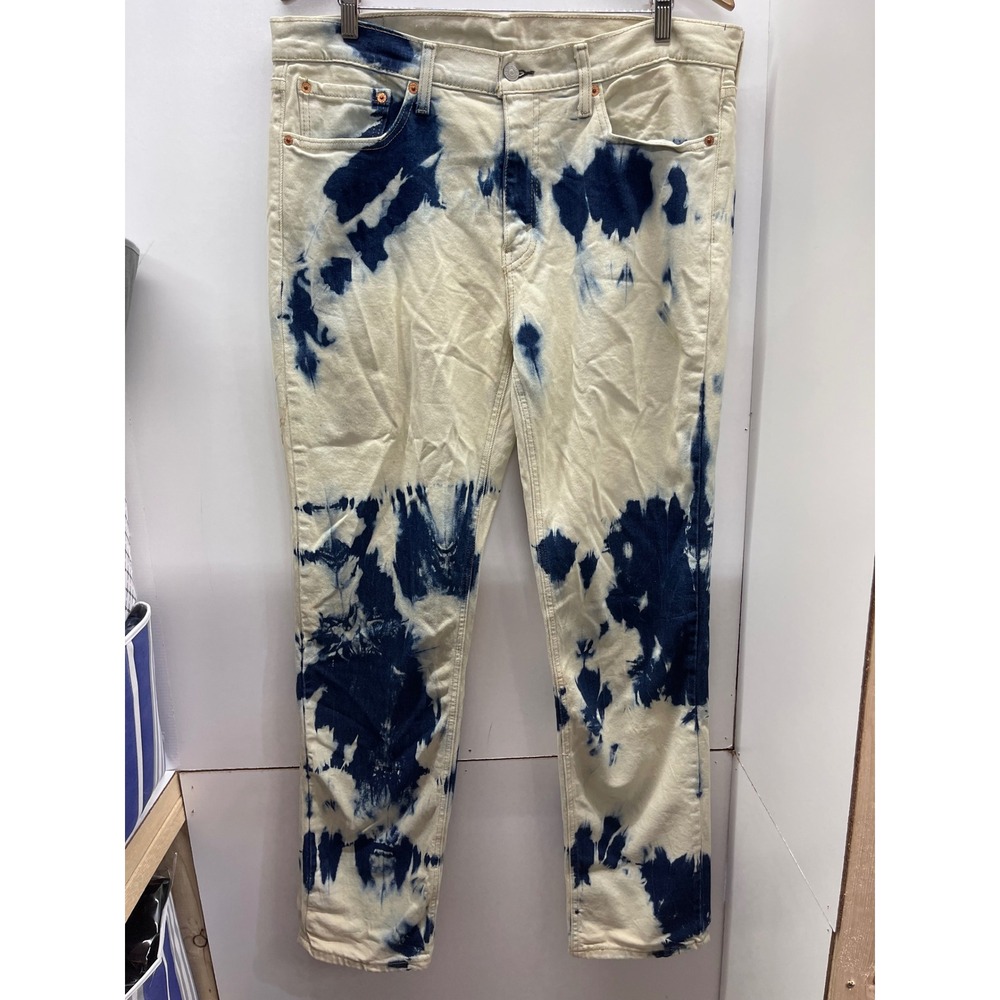Levis 541 Athletic Taper Jeans Mens 34x34 Blue White Tie Dye 18181-0263